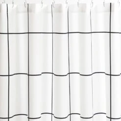 Grid Black Shower Curtain