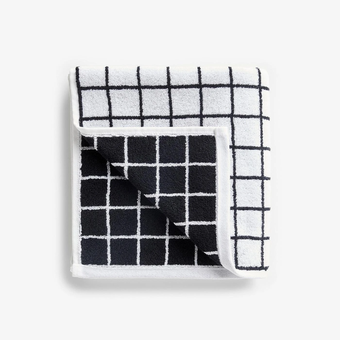 Mini Grid Black Hand Towel - Image 2