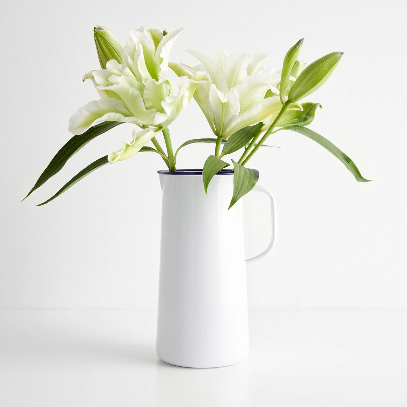 Falcon White Enamelware 3 Pint Pitcher