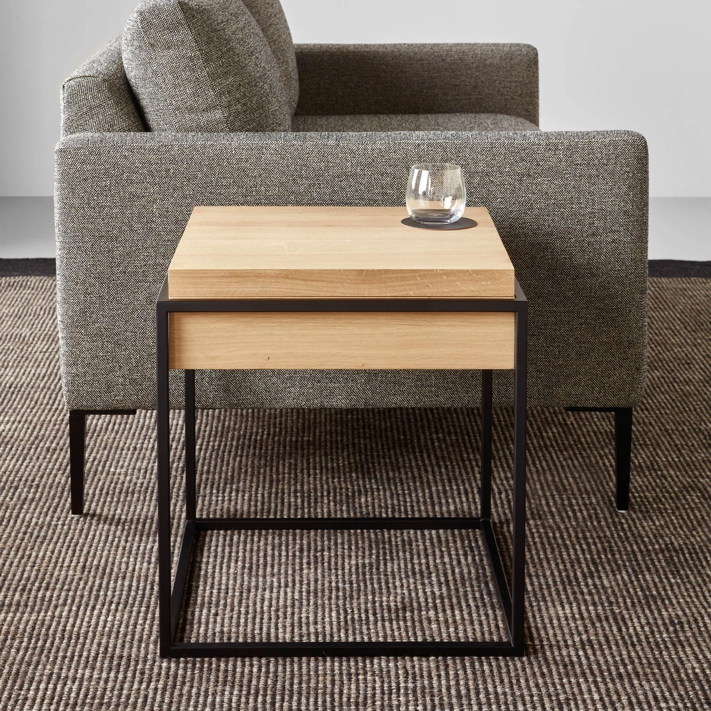 Talman Tweed Black Loveseat 59" - Image 7