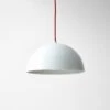 Dome White Medium Pendant Lamp With Red Cord