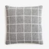 Grid Gray Knit Throw Pillow Cover 18" X 18"
