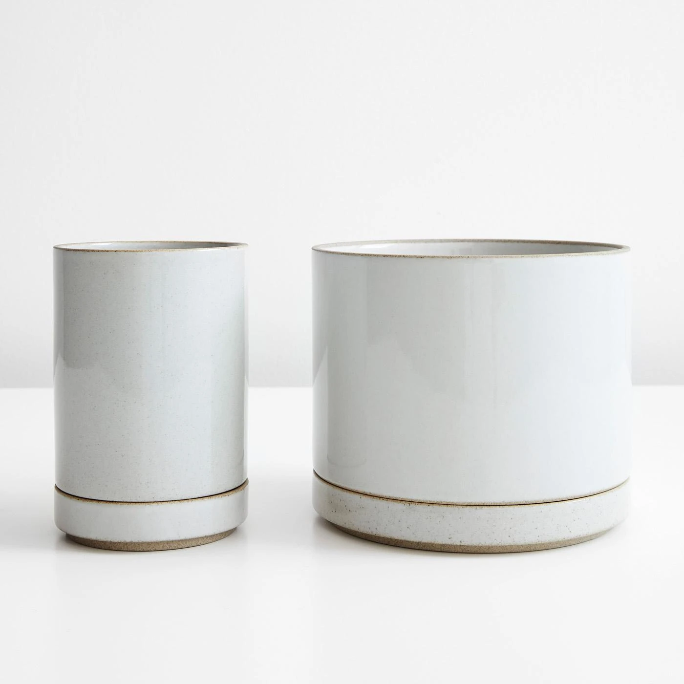 Hasami Gloss Gray Small Planter And Saucer Set - Image 2
