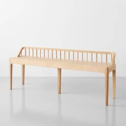 Spindle Oak Bench