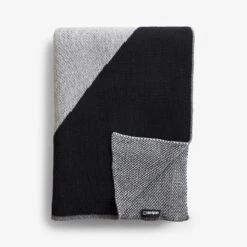 Turin Black Knit Throw Blanket
