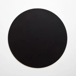 Dot Black Round Leather Placemat