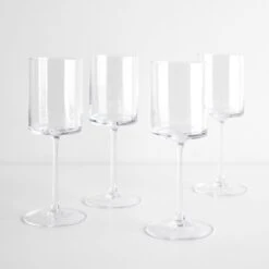 LSA International Otis White Wine Glasses Set Of 4