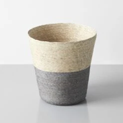 Gray Band Waste Basket