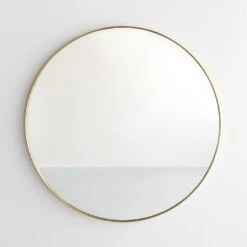 Brass Round Wall Mirror 30"
