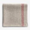 Linen Natural And Red Stripe Napkin