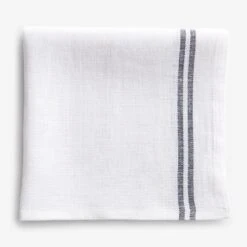Linen White And Black Stripe Napkin