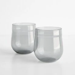 Angle Bell Smoke Double Old Fashioned Glasses Set Of 2