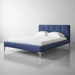 Wells Linen Navy Bed