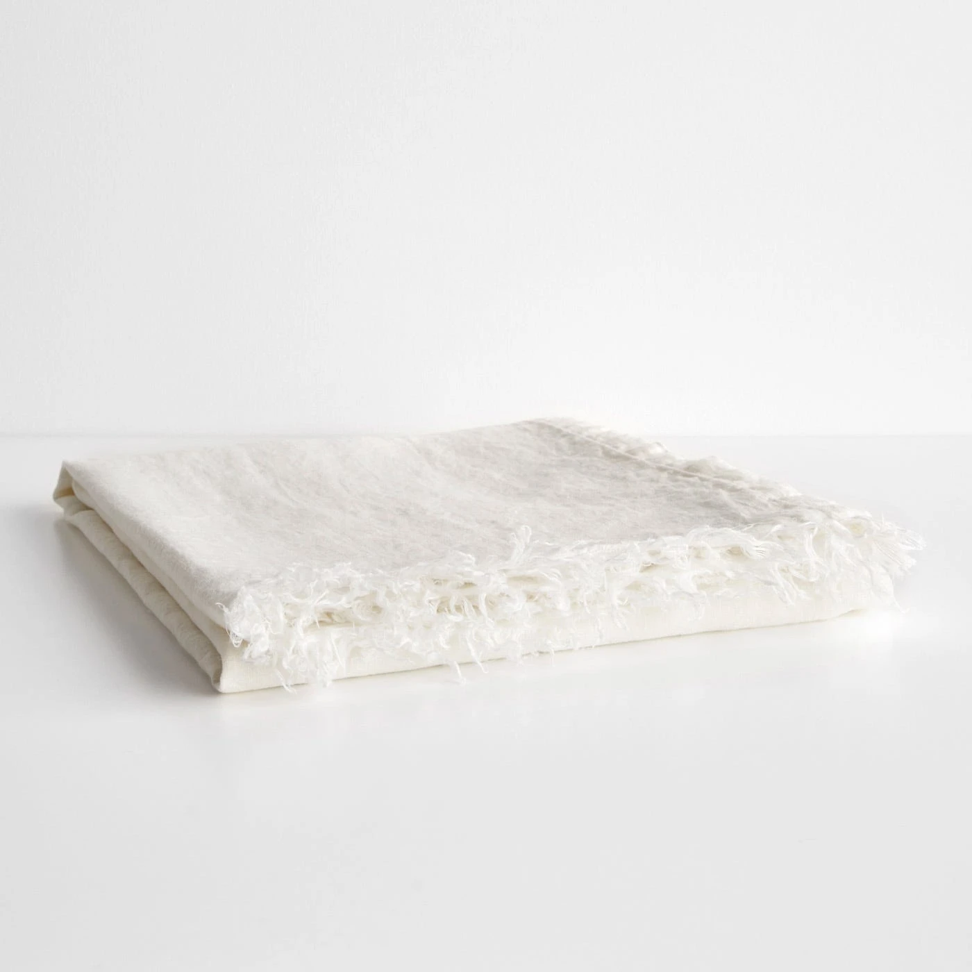 Linen Ivory Throw Blanket - Image 3
