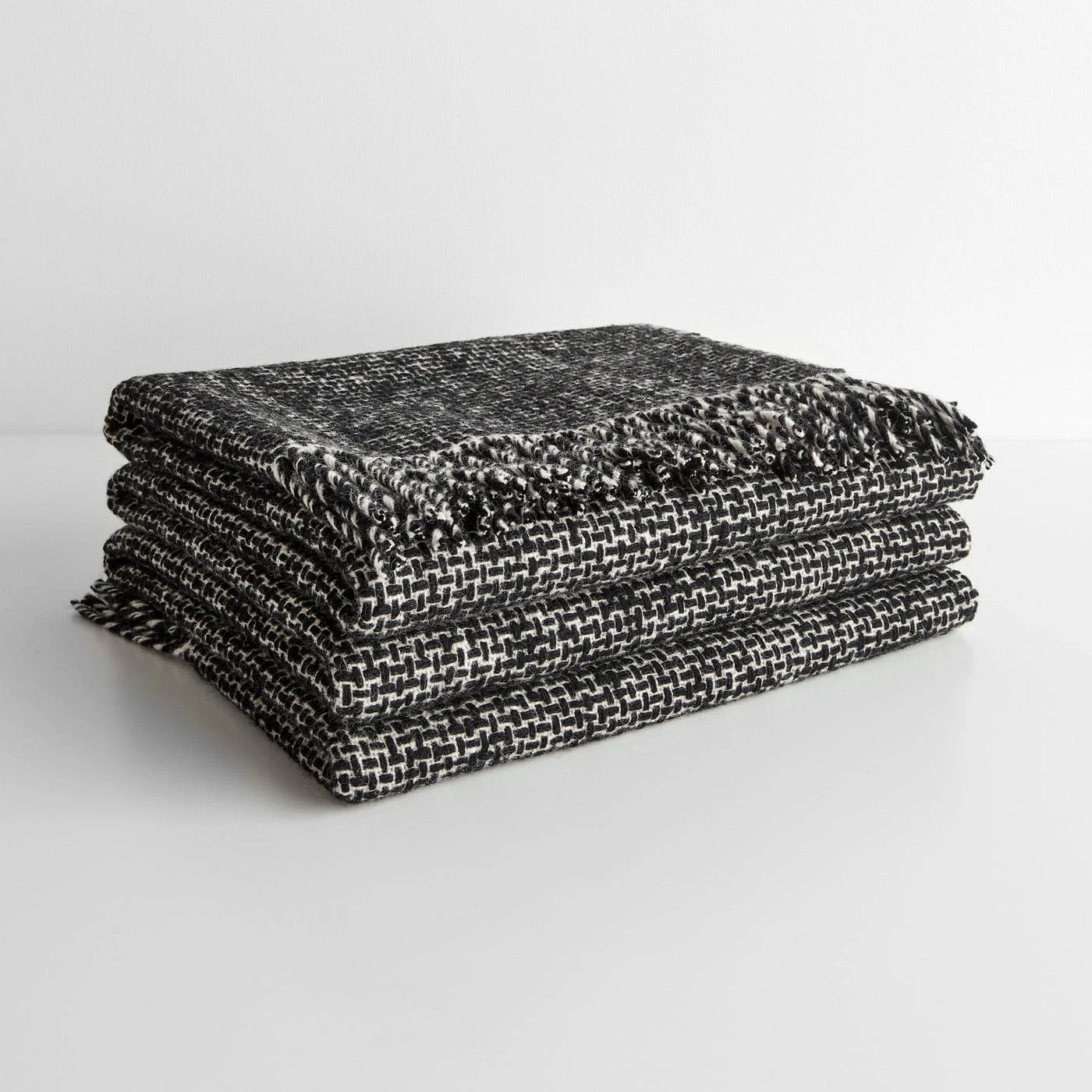 Mended Tweed Monochrome V Throw Blanket - Image 4