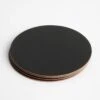 Dot Black Round Leather Coasters Set Of 4