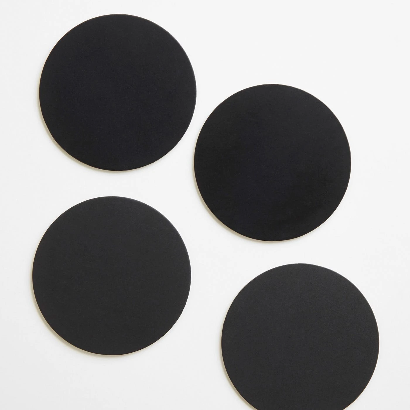 Dot Black Round Leather Coasters Set Of 4 - Image 4