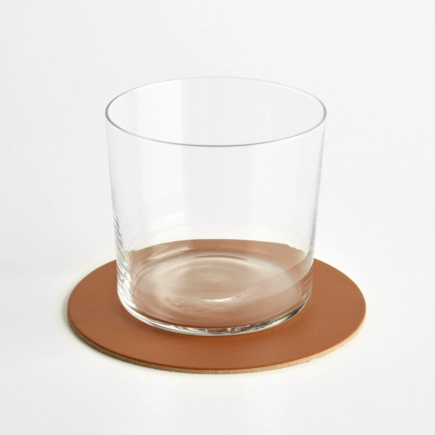 Dot Cognac Round Leather Coasters Set Of 4 - Image 3