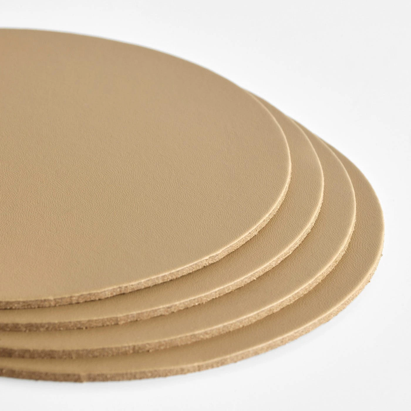 Dot Sand Round Leather Coasters Set Of 4 - Image 2
