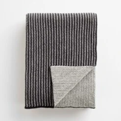 Birds Eye Stripe Knit Throw Blanket