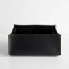 Rectangular Black Leather Storage Bins Set Of 2
