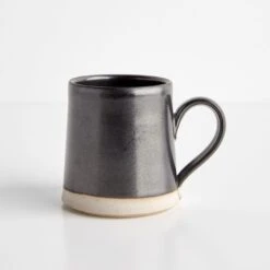Thrown Gloss Black Mug