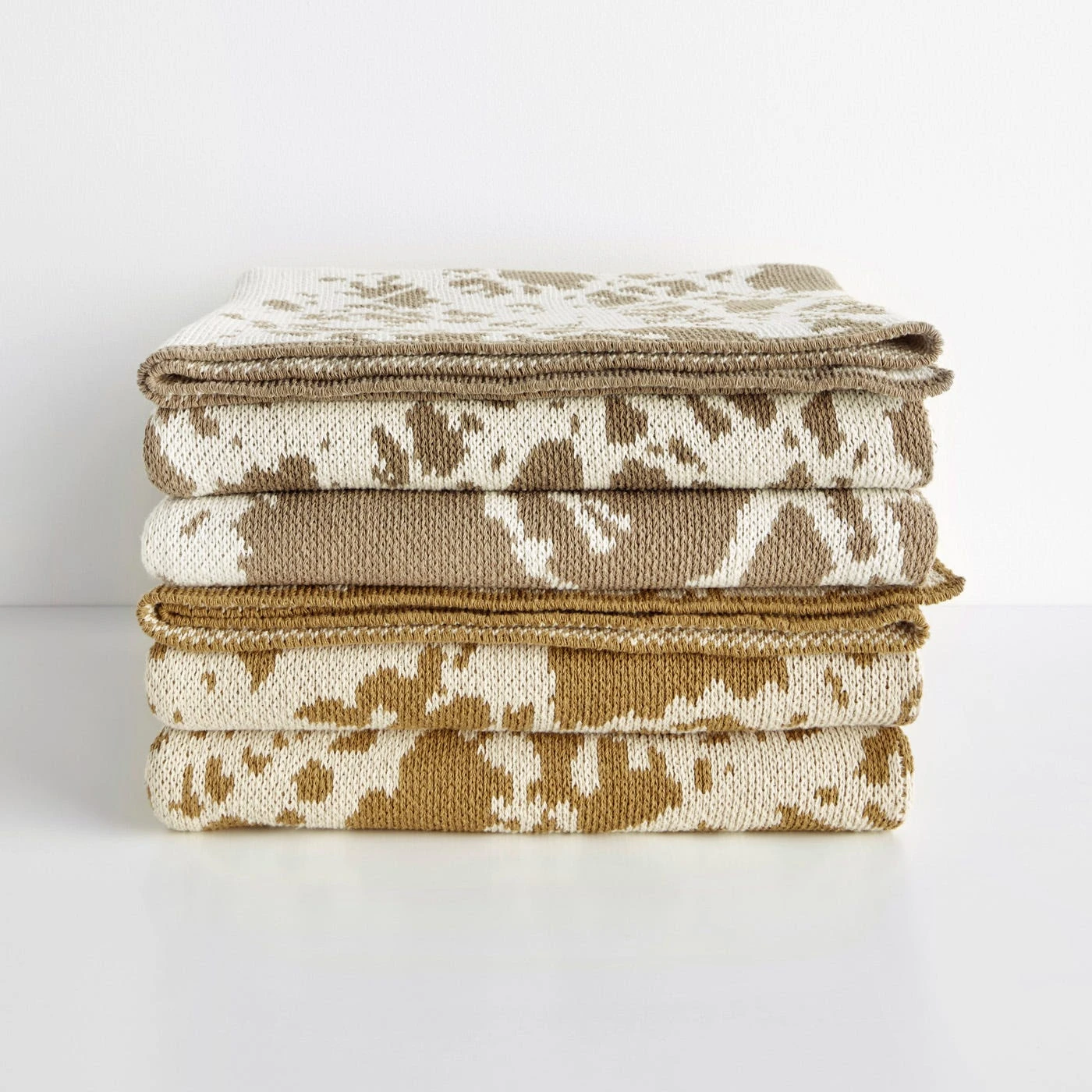 Larch Beige Knit Throw Blanket - Image 5