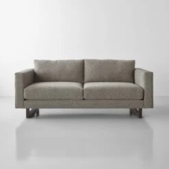 Grange Tweed Black Apartment Sofa 80"