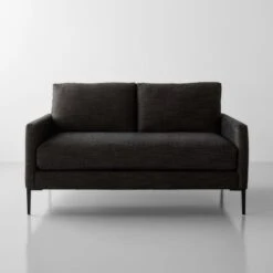 Talman Chambray Black Loveseat 59"