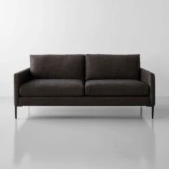 Talman Chambray Black Apartment Sofa 76"