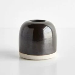 Thrown Black Bud Vase