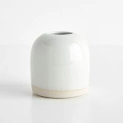 Thrown White Bud Vase