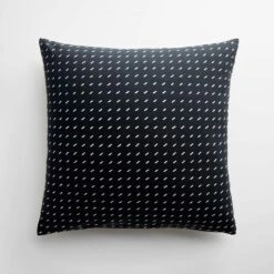 Stitch Black Throw Pillow Cover 20" X 20"