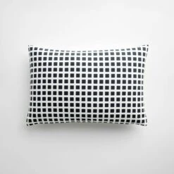 Tiles Black Throw Pillow Cover 12" X 18"