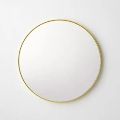 Yellow Round Wall Mirror 20"