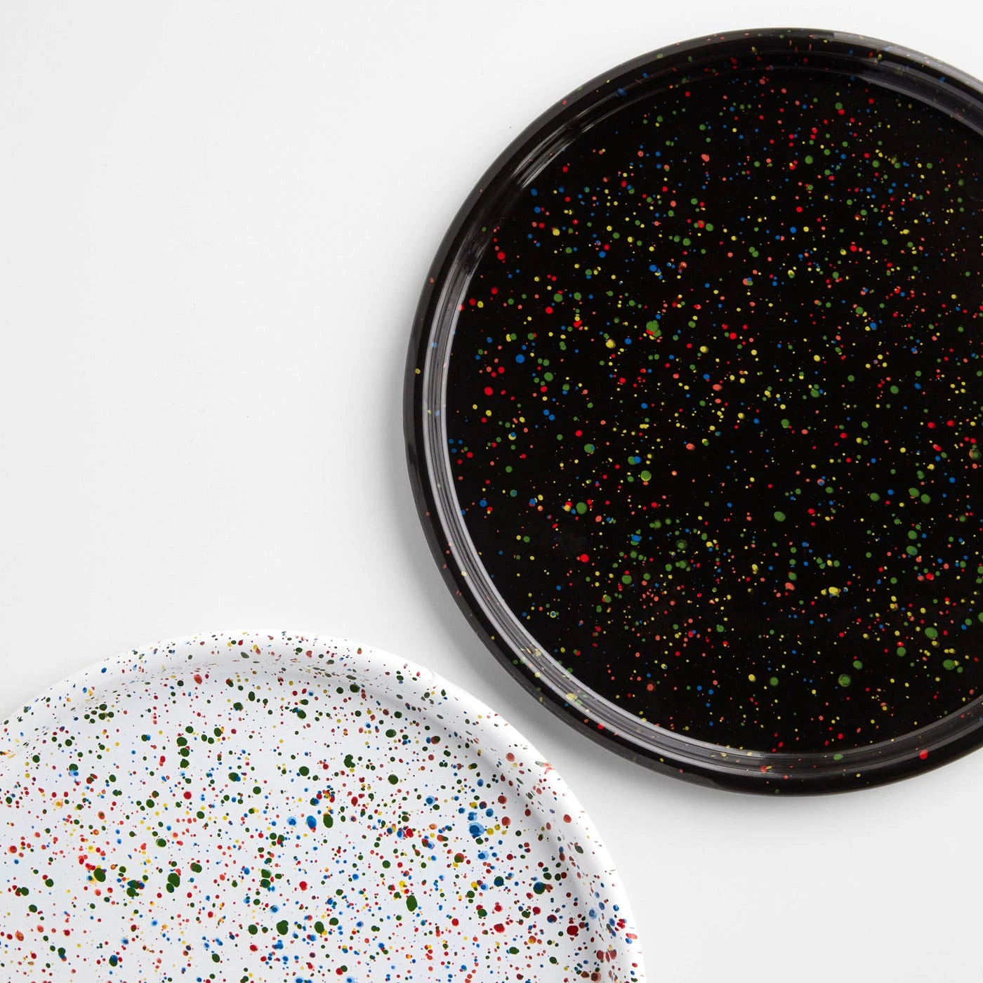 Rainbow Falls Black Enamelware Round Tray 12" - Image 6