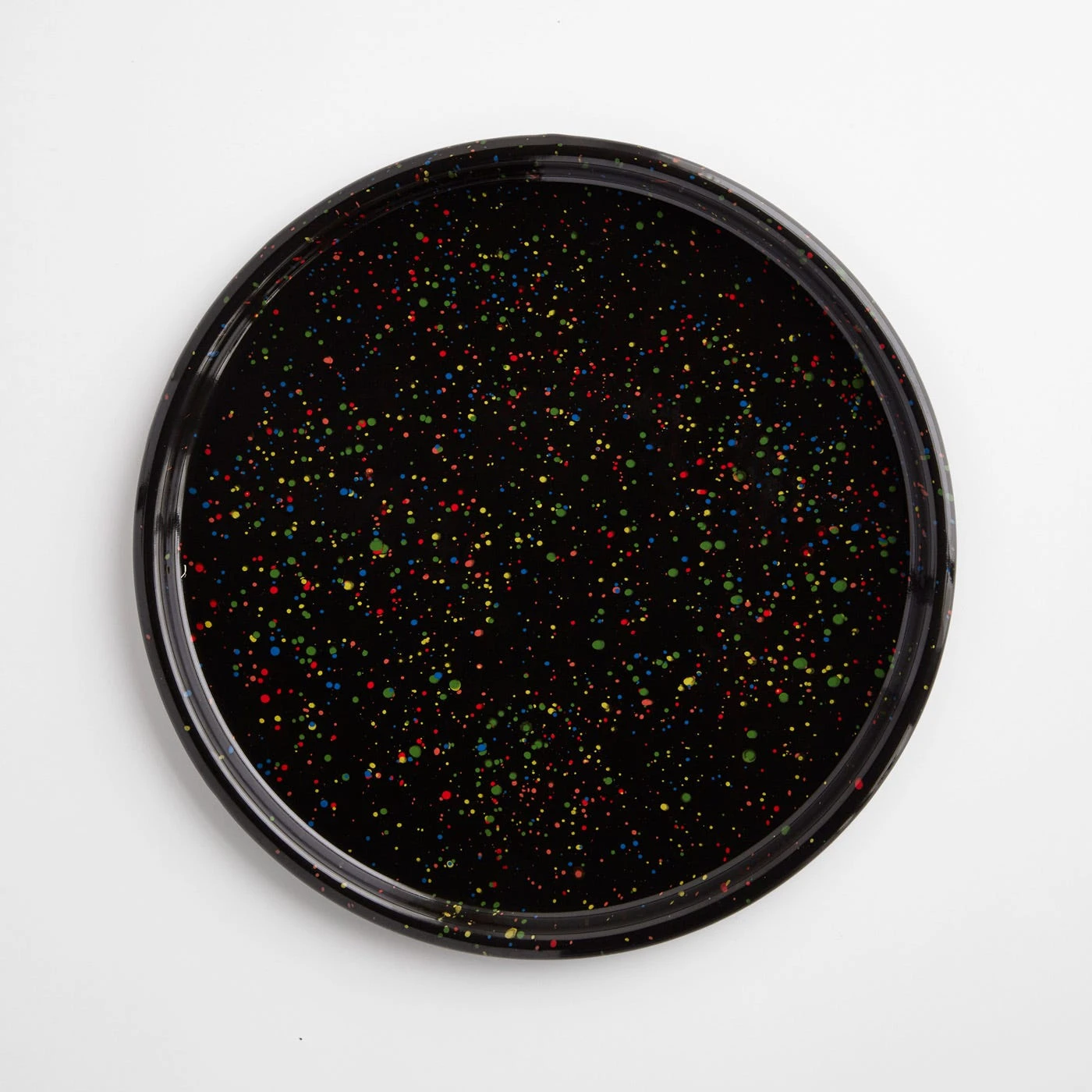 Rainbow Falls Black Enamelware Round Tray 12" - Image 2