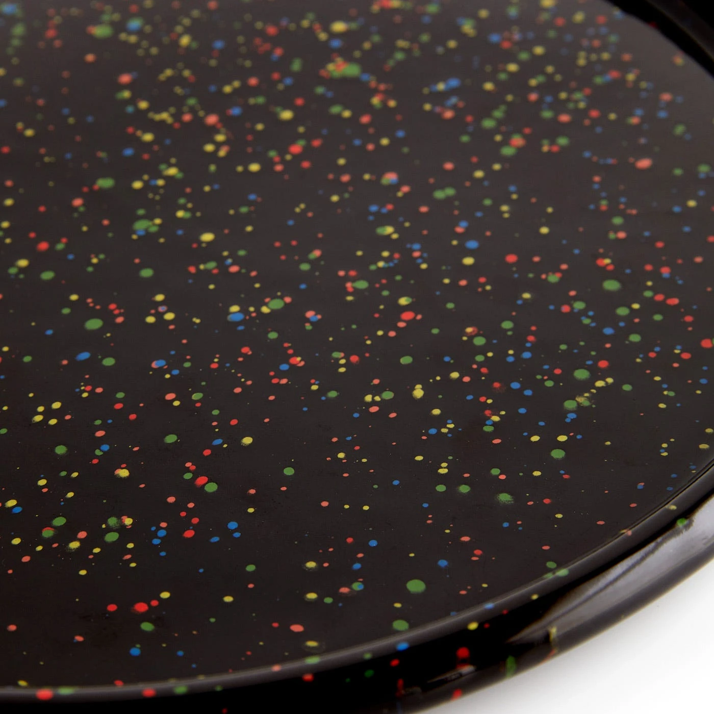 Rainbow Falls Black Enamelware Round Tray 12" - Image 3
