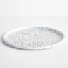 Rainbow Falls White Enamelware Round Tray 12"