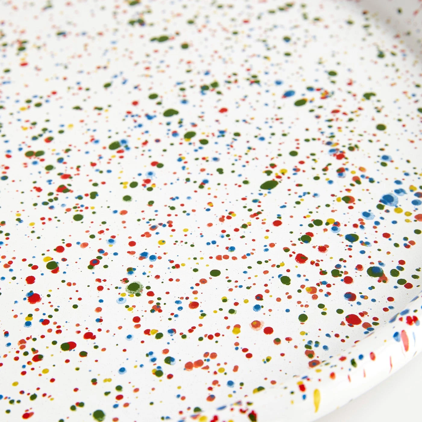 Rainbow Falls White Enamelware Round Tray 12" - Image 3