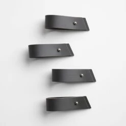 Charcoal Leather Napkin Holders Set Of 4