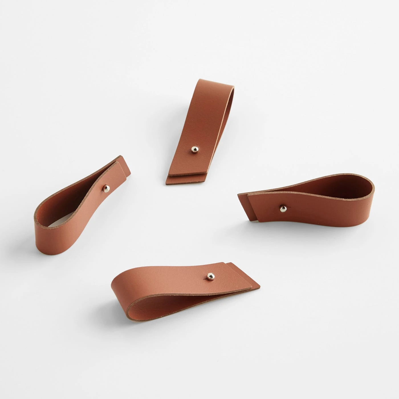 Cognac Leather Napkin Holders Set Of 4 - Image 2