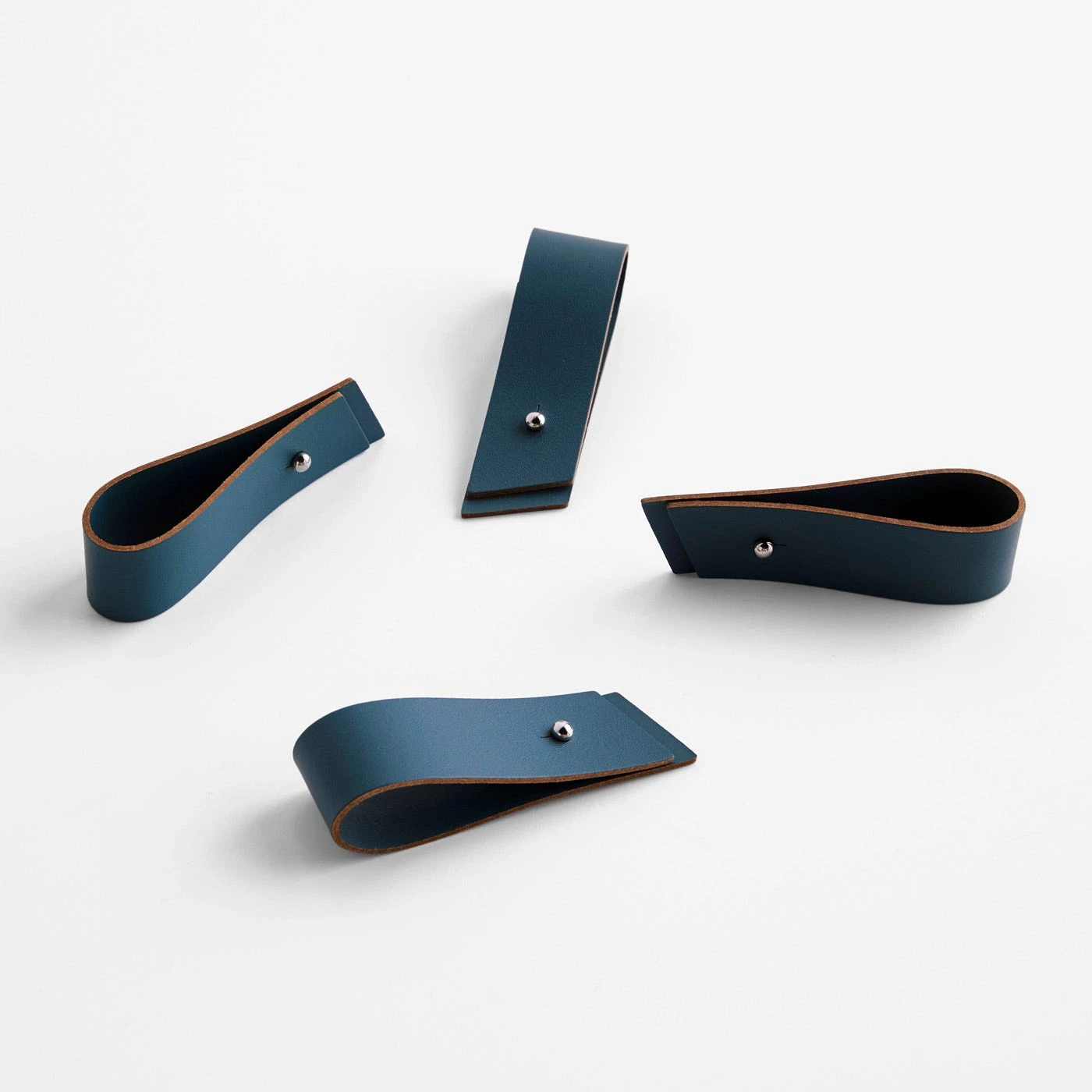 Deep Teal Leather Napkin Holders Set Of 4 - Image 2