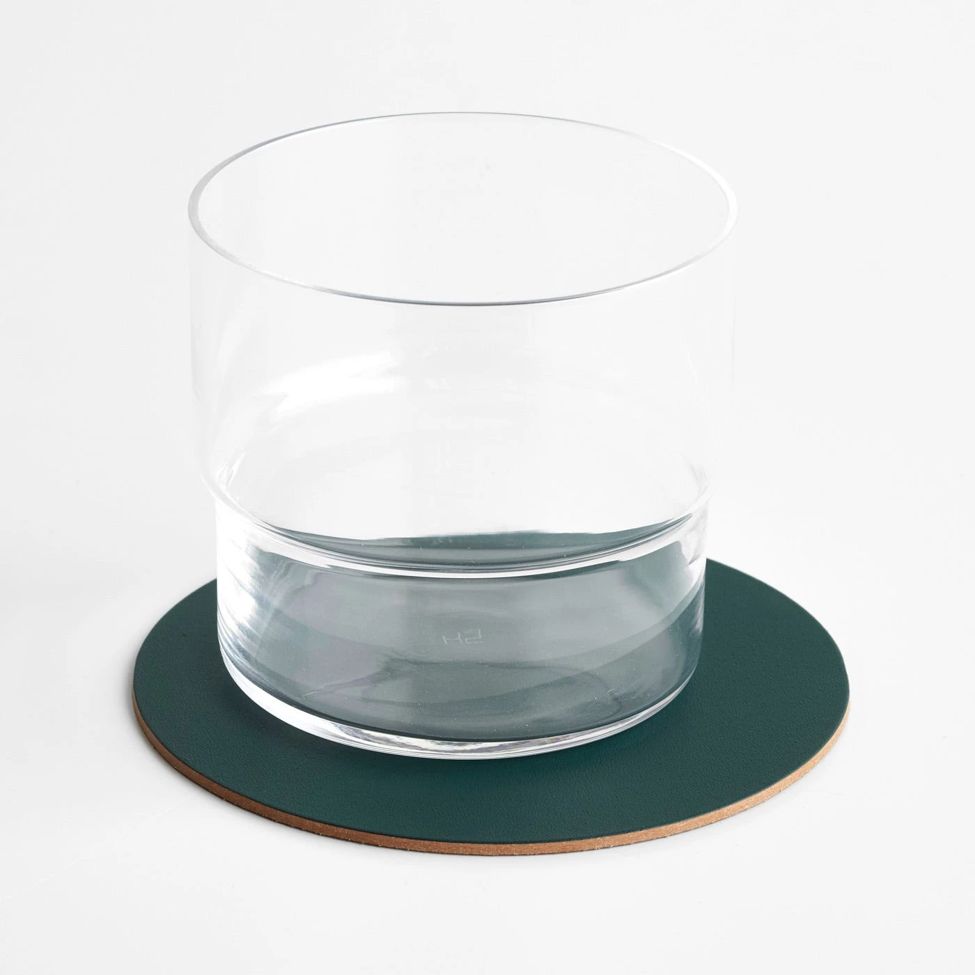 Dot Deep Pine Round Leather Coasters Set Of 4 - Image 2