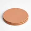 Dot Clay Round Leather Coasters Set Of 4