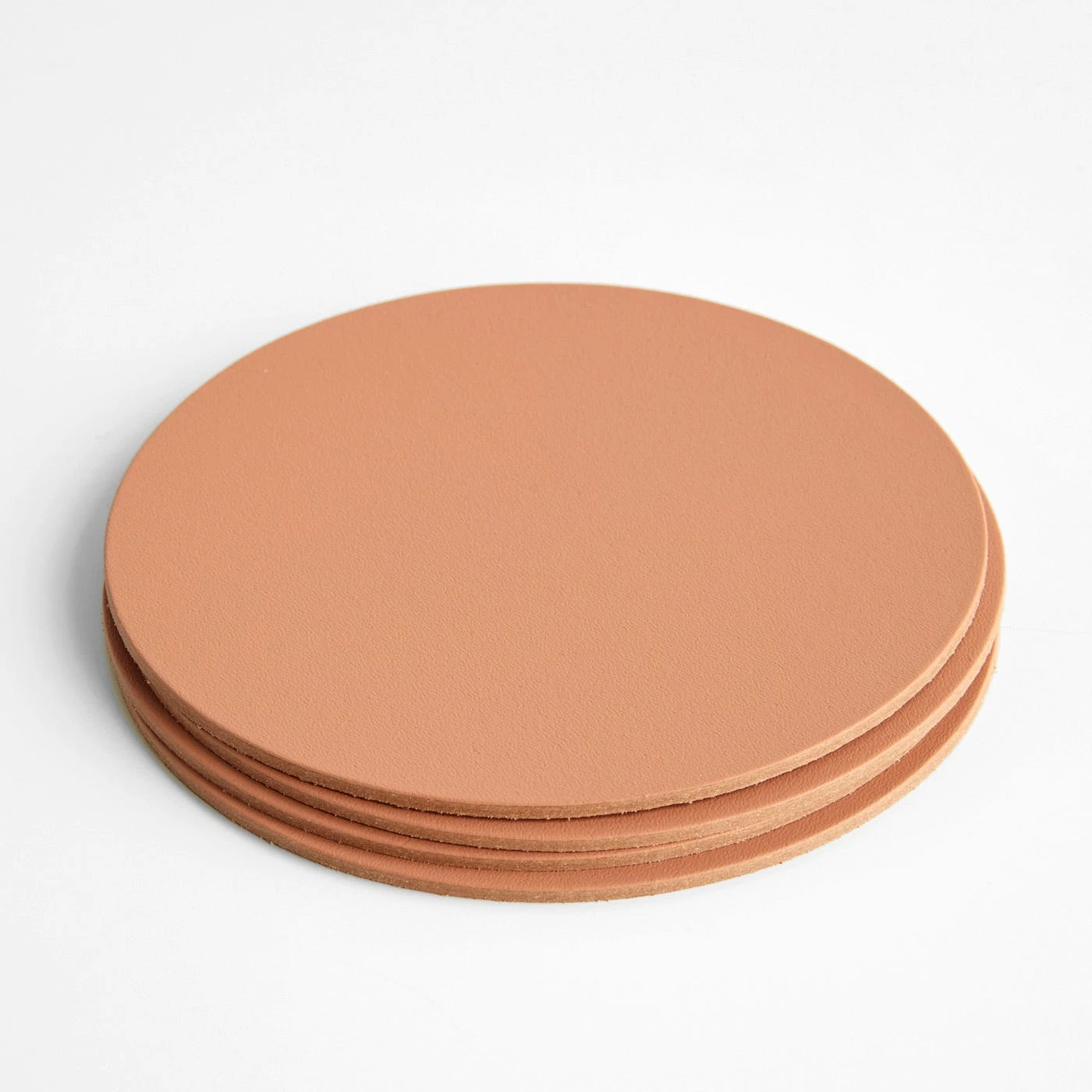 Dot Clay Round Leather Coasters Set Of 4