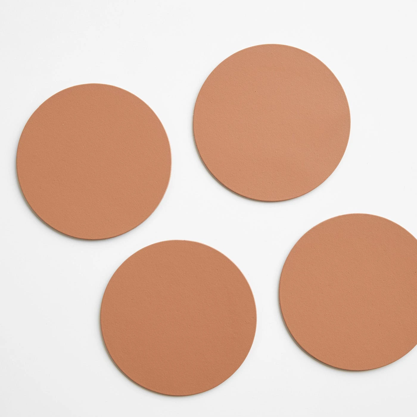 Dot Clay Round Leather Coasters Set Of 4 - Image 3