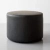 Cylinder Graphite Leather Ottoman