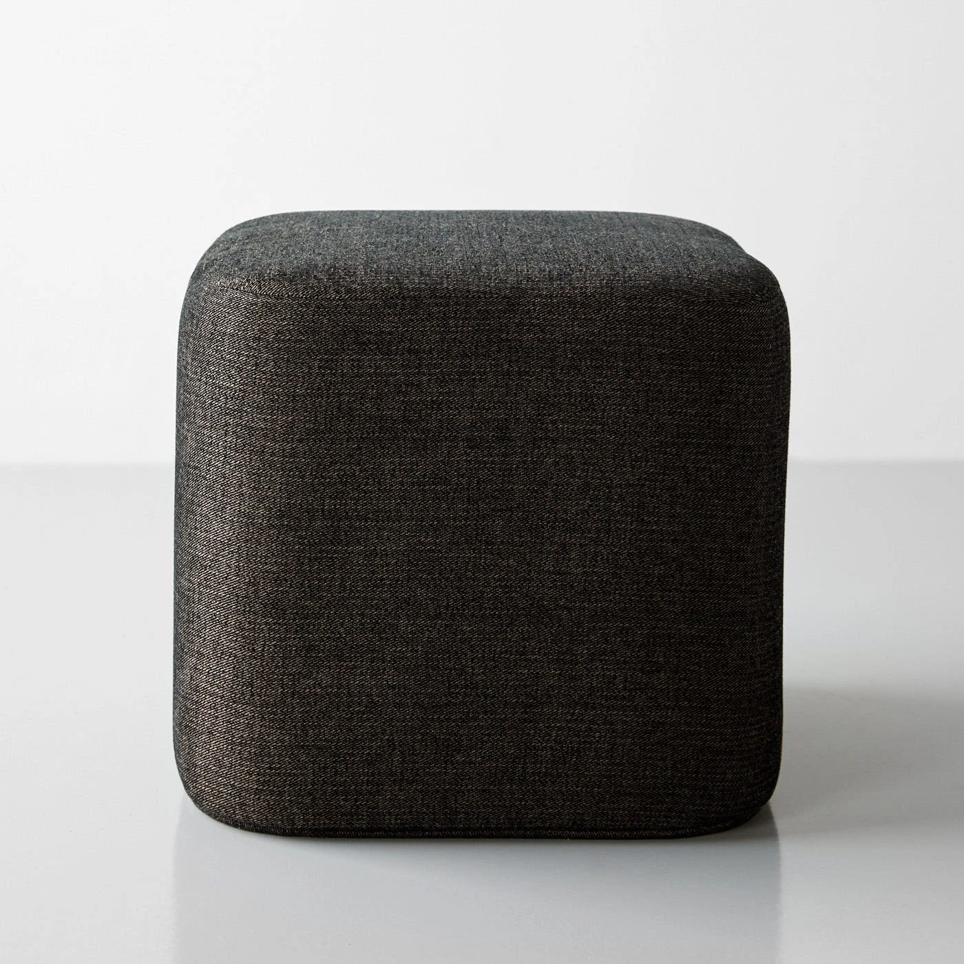 Block Black Twill Ottoman - Image 2