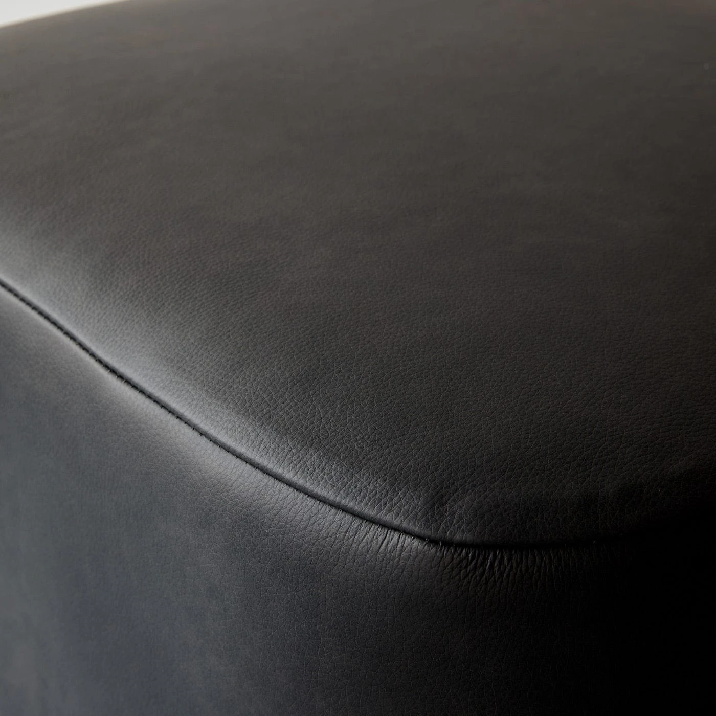 Block Graphite Leather Ottoman - Image 3